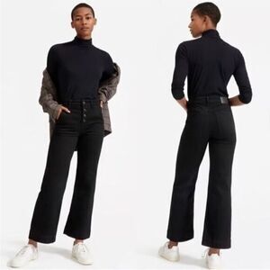 EVERLANE The Button-Fly Wide-Leg Jean In Black Size 25 ankle